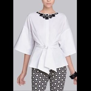 Josie Natori Jeweled Button Down